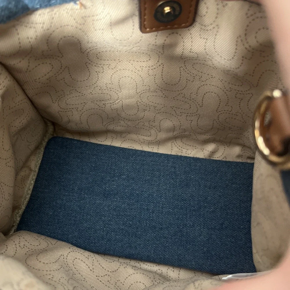 True Religion Tote Small Size Shoulder Bag Adjustable Strap Denim NEW